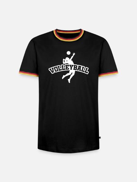 Volleyball Verein Sport - Männer Kontrast-T-Shirt - Schwarz/Dreifarbig