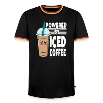 Graphique pastel de café glacé Kawaii mignon - T-shirt contrasté Homme - noir/tricolore - Devant - AI Model Male 178 light (178cm) & AI Model Male 185 light (185cm)