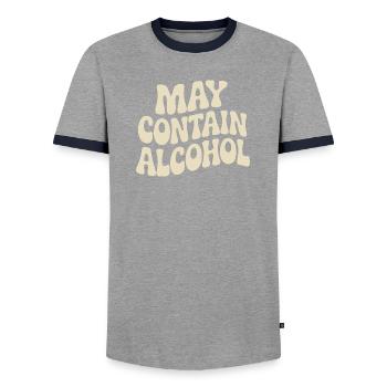 Peut contenir de l’alcool Alkohol Mallorca Saufen JGA - T-shirt contrasté Homme - gris/marine  - Devant - AI Model Female 172 light (172cm) & AI Model Male 178 light (178cm)