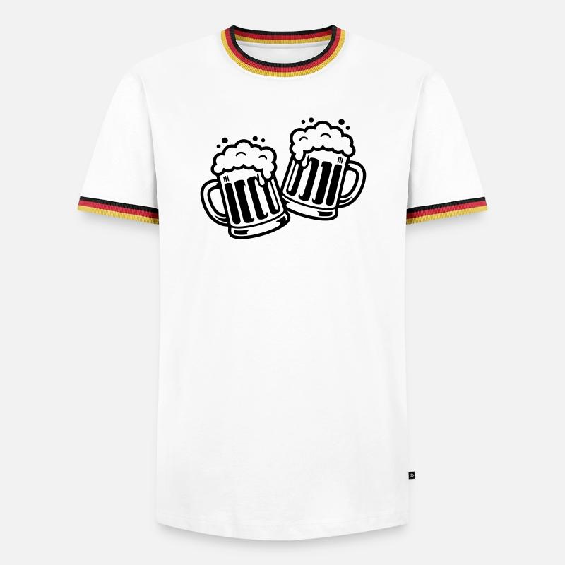 Bierkrug Prost Comic Bier - Männer Kontrast-T-Shirt - Weiß/Dreifarbig