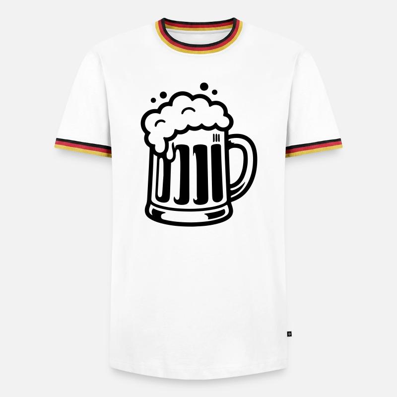 Bierkrug Comic Bier - Männer Kontrast-T-Shirt - Weiß/Dreifarbig