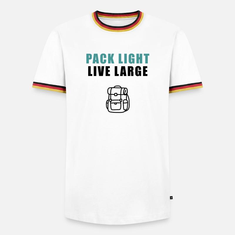 Pack Light Live Large Backpack - Männer Kontrast-T-Shirt - Weiß/Dreifarbig