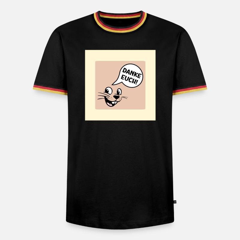 Danke Euch Abschied - Männer Kontrast-T-Shirt - Schwarz/Dreifarbig