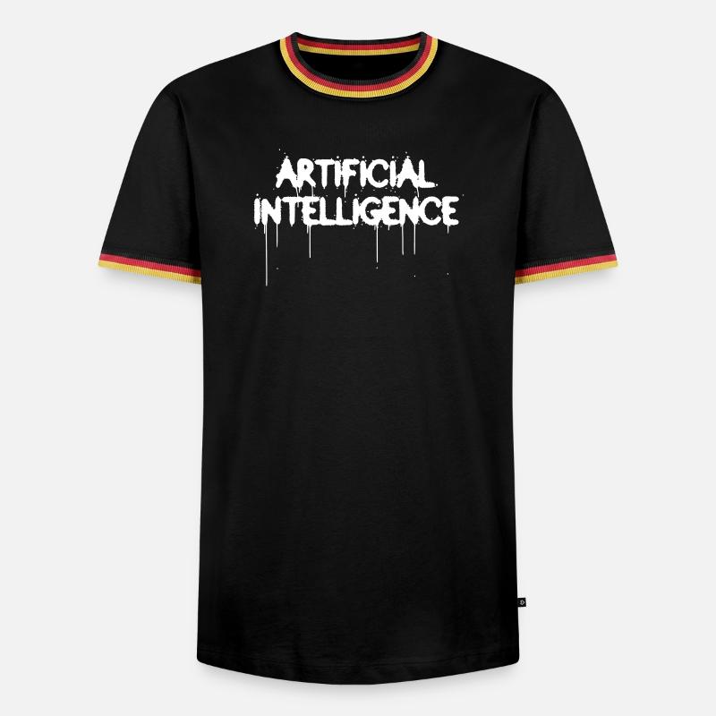 Artificial Intelligence Graffiti AI - Men's Ringer Shirt - black/tricolour