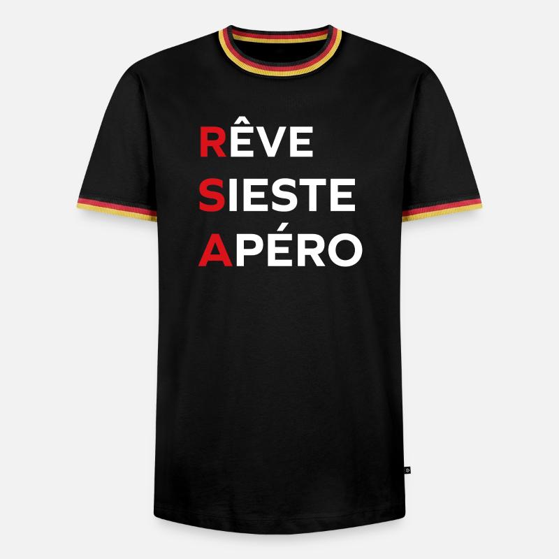 Träume Nickerchen Aperitif rsa - Männer Kontrast-T-Shirt - Schwarz/Dreifarbig