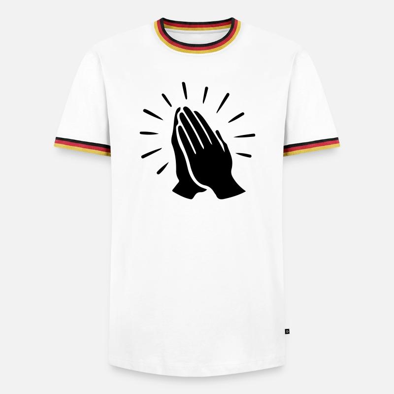 Praying Hands Prayer - Men's Ringer Shirt - white/tricolour