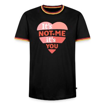 It’s Not Me It’s You Funny Love Quote - Men's Ringer Shirt - black/tricolour - Front - AI Model Male 178 light (178cm) & AI Model Male 185 light (185cm)