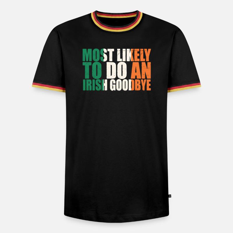 Irisches Abschiedshumor-Tee - Männer Kontrast-T-Shirt - Schwarz/Dreifarbig