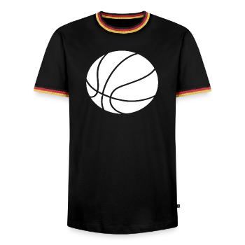 Minimal Basketball Outline Sport Design - Men's Ringer Shirt - black/tricolour - Front - AI Model Male 178 light (178cm) & AI Model Male 185 light (185cm)