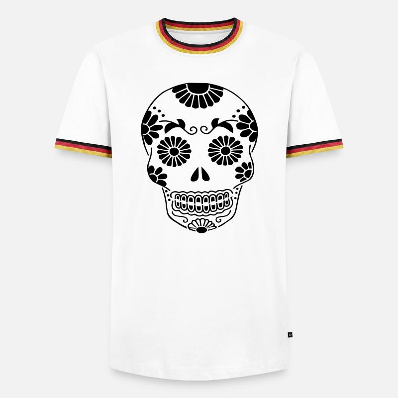 Skull - Men's Ringer Shirt - white/tricolour