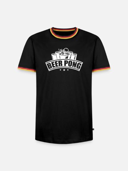 Beer Pong Becher Sterne Weiß - Männer Kontrast-T-Shirt - Schwarz/Dreifarbig