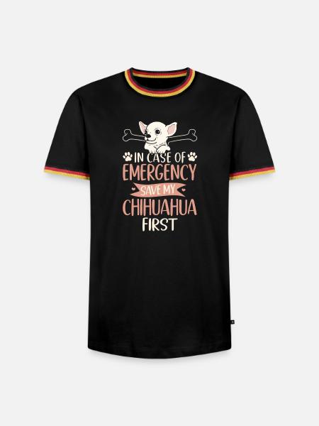 Chihuahua Chihuahueño In Case Of - Männer Kontrast-T-Shirt - Schwarz/Dreifarbig