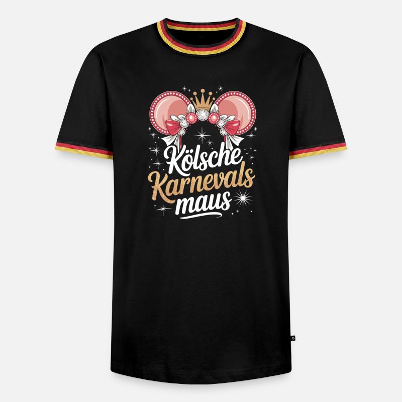 Kölsche Karnevalsmaus Karneval Köln Kölner Maus - Männer Kontrast-T-Shirt - Schwarz/Dreifarbig
