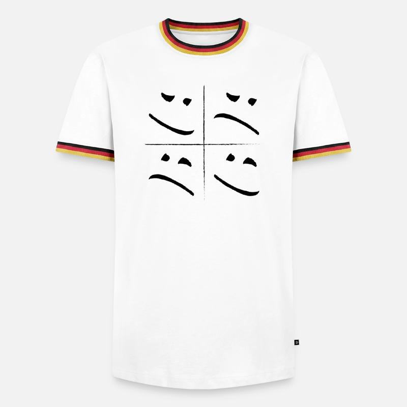 Split Face Sad Good - Men's Ringer Shirt - white/tricolour