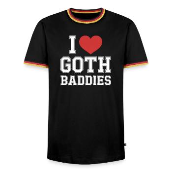 I Love Goth Baddies - Men's Ringer Shirt - black/tricolour - Front - AI Model Male 178 light (178cm) & AI Model Male 185 light (185cm)