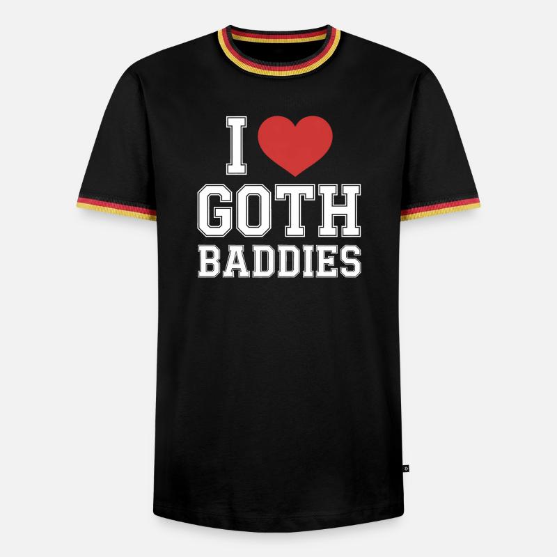 Ich liebe Goth-Bösewichte - Männer Kontrast-T-Shirt - Schwarz/Dreifarbig