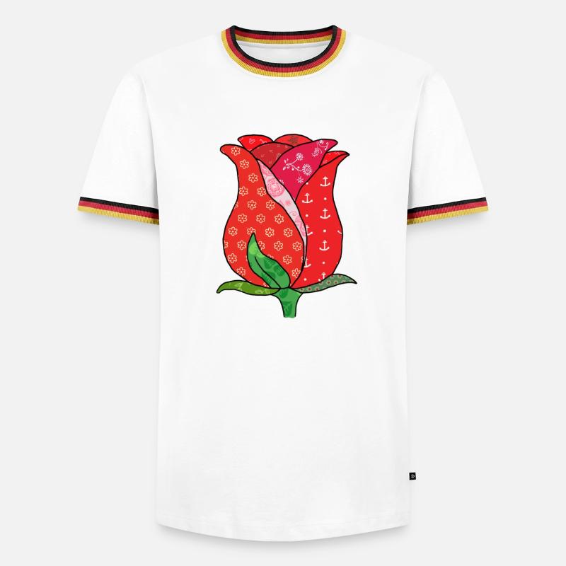 Pattern rose - Men's Ringer Shirt - white/tricolour