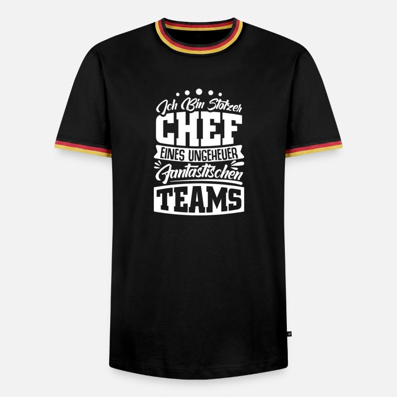 Stolzer Chef Chef Mann Abteilungsleiter Teamchef - Männer Kontrast-T-Shirt - Schwarz/Dreifarbig