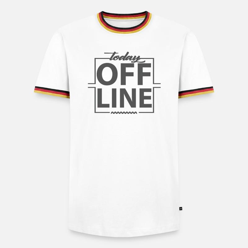 Today Offline Design Statement Spruch Minimal - Männer Kontrast-T-Shirt - Weiß/Dreifarbig