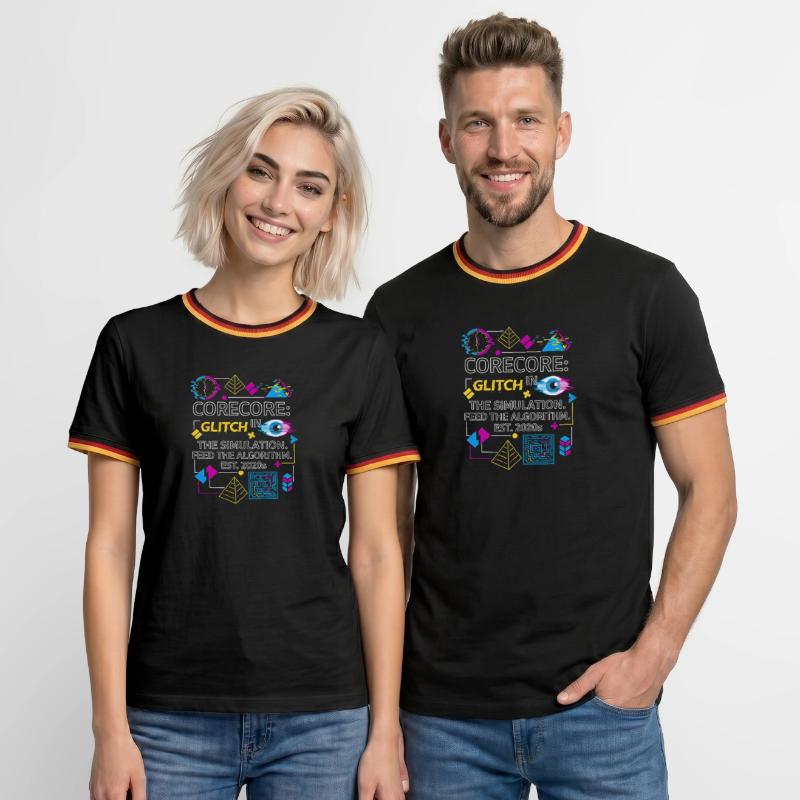 Collage d’algorithmes de simulation de bugs Corecore T-shirt contrasté Homme