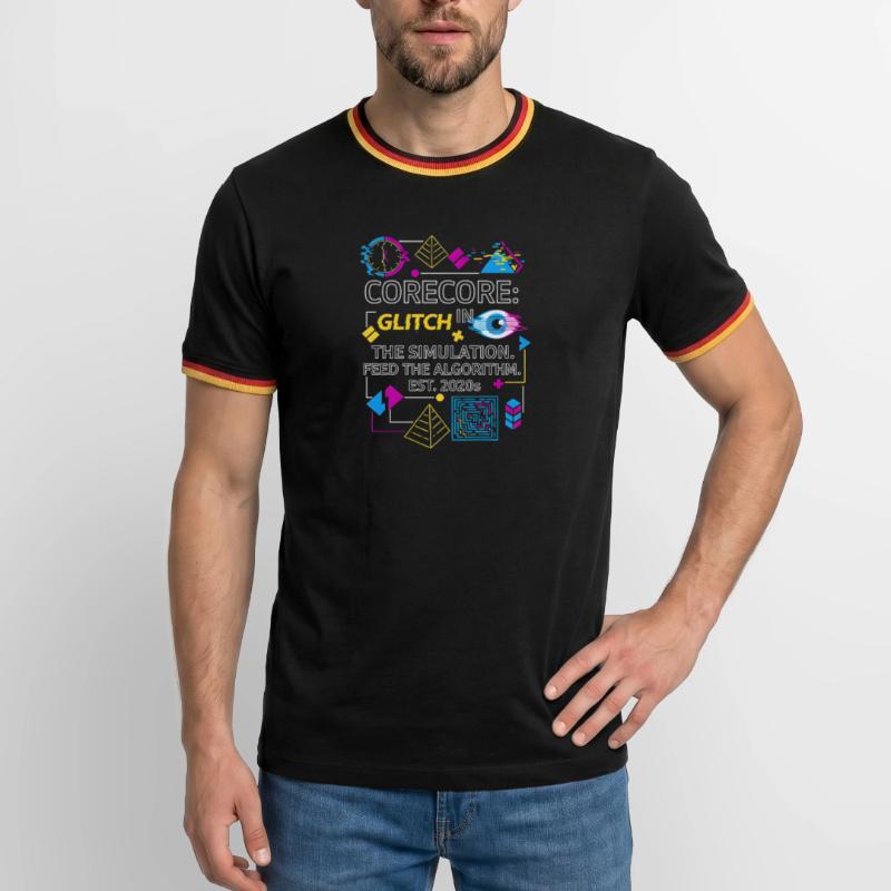 Collage d’algorithmes de simulation de bugs Corecore T-shirt contrasté Homme