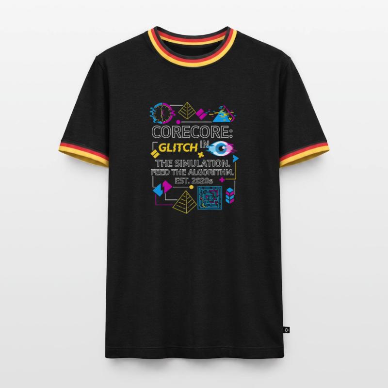 Corecore Glitch Simulation Algorithm Collage Men's Ringer Shirt