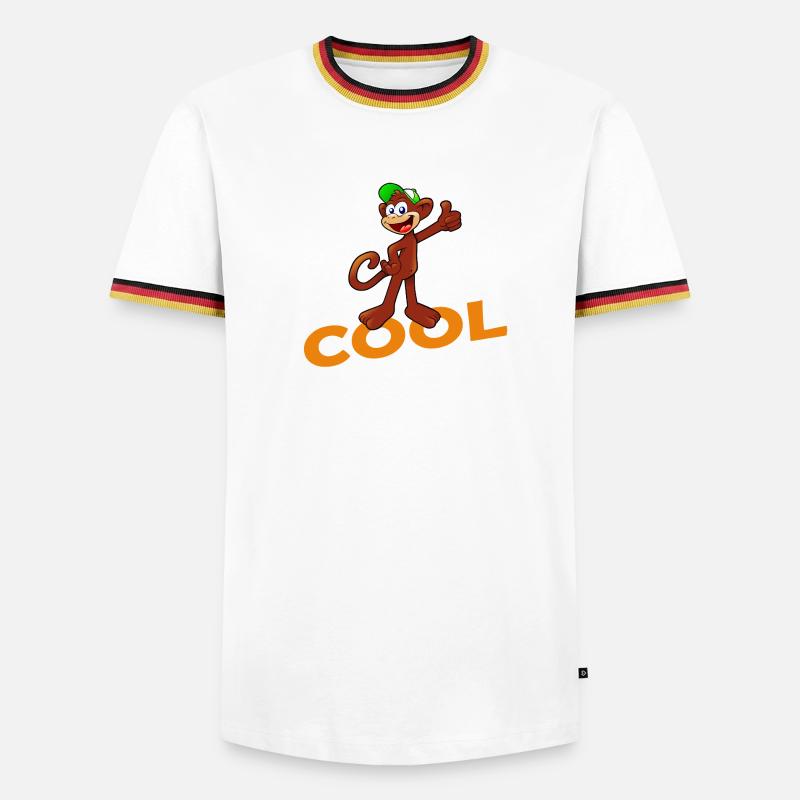 COOL MONKEY - Männer Kontrast-T-Shirt - Weiß/Dreifarbig