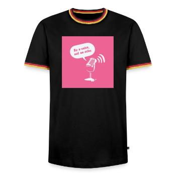 Be a Voice, Not an Echo - Männer Kontrast-T-Shirt - Schwarz/Dreifarbig - Vorne - AI Model Male 178 light (178cm) & AI Model Male 185 light (185cm)