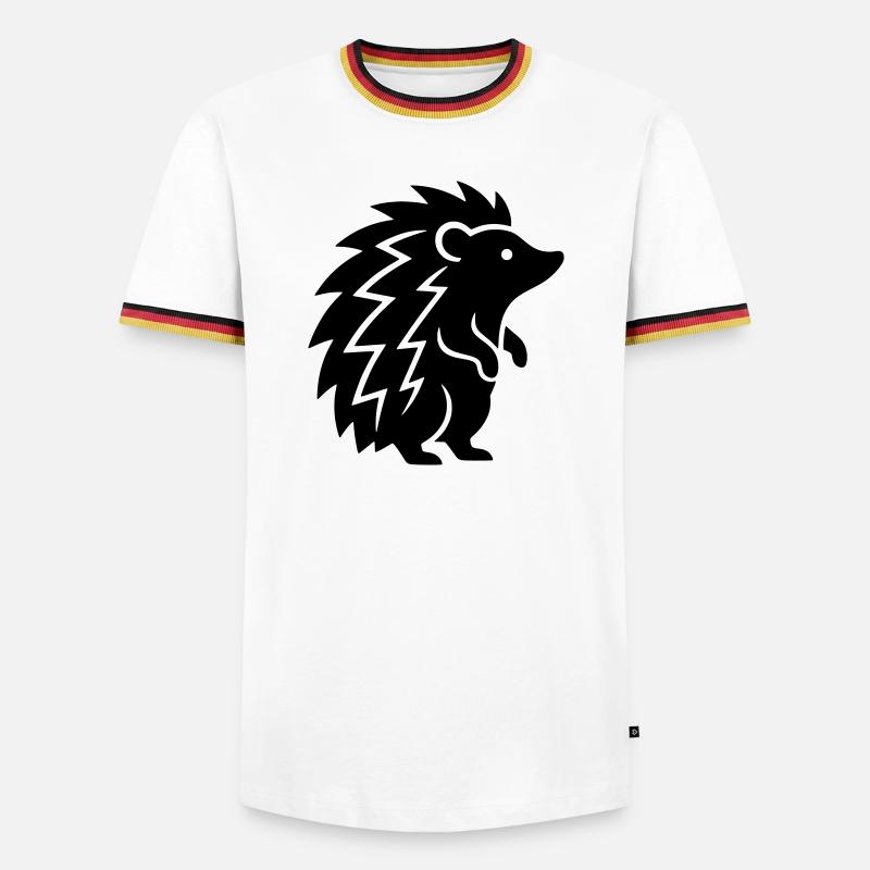 Igel - Männer Kontrast-T-Shirt - Weiß/Dreifarbig