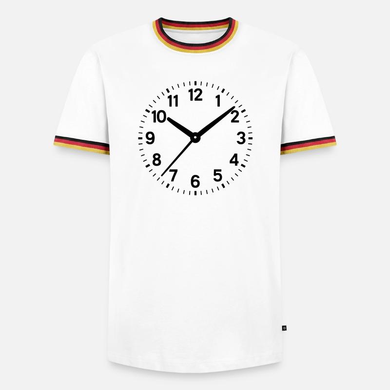 Clock Analog Dial Digits Time - Men's Ringer Shirt - white/tricolour