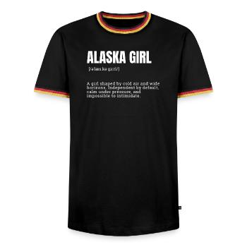 AlaskaGirl Fette Typografie - Männer Kontrast-T-Shirt - Schwarz/Dreifarbig - Vorne - AI Model Male 178 light (178cm) & AI Model Male 185 light (185cm)