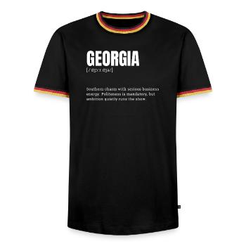 Georgia Charme Geschäftsdynamik - Männer Kontrast-T-Shirt - Schwarz/Dreifarbig - Vorne - AI Model Male 178 light (178cm) & AI Model Male 185 light (185cm)