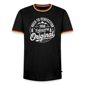 février 1998 – Légende des sommets et montagnes - T-shirt contrasté Homme - noir/tricolore - Devant - AI Model Male 178 light (178cm) & AI Model Male 185 light (185cm)