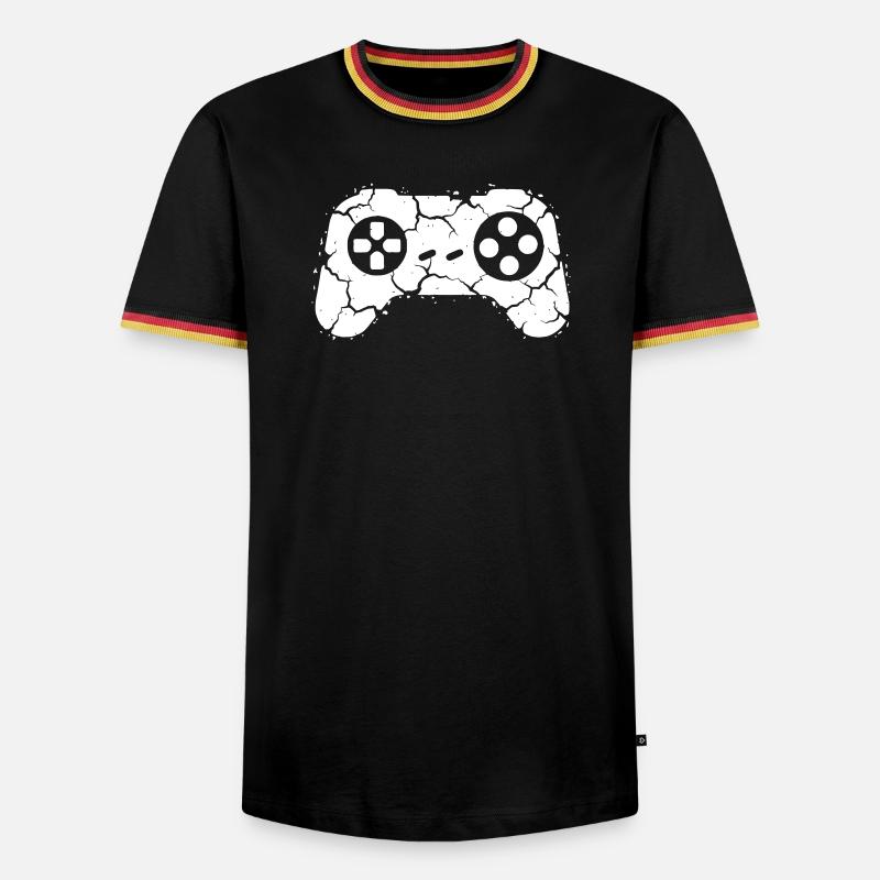 Controller Cracks Rage Quit - Men's Ringer Shirt - black/tricolour