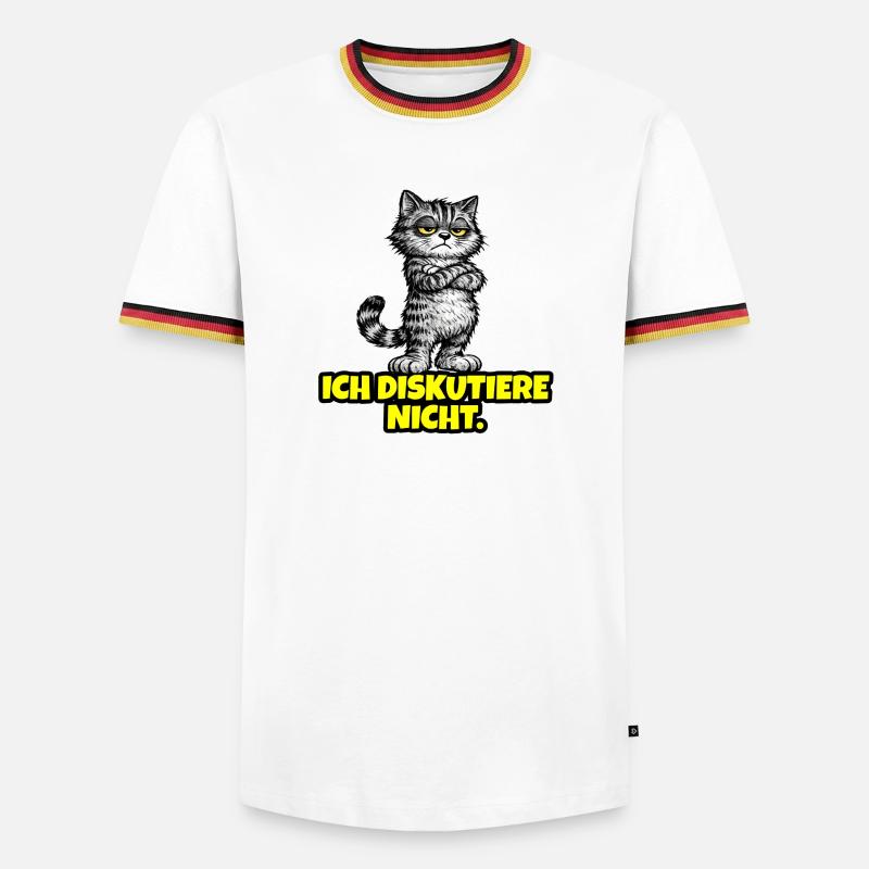 Ich diskutiere nicht. – Grumpy Katze (CAT) - Männer Kontrast-T-Shirt - Weiß/Dreifarbig