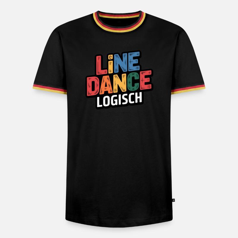 LineDance Logisch Farbig - Männer Kontrast-T-Shirt - Weiß/Dreifarbig