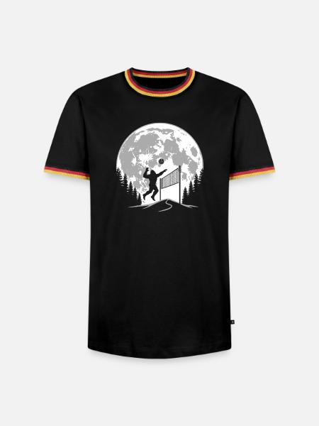 Bigfoot Volleyballspieler - Männer Kontrast-T-Shirt - Schwarz/Dreifarbig