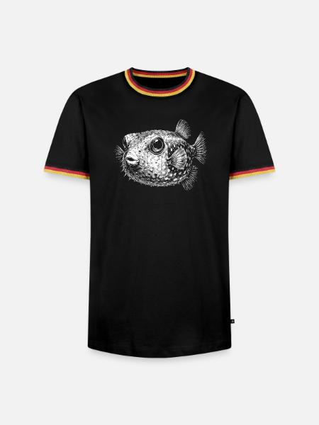 Poisson-globe - T-shirt contrasté Homme - noir/tricolore