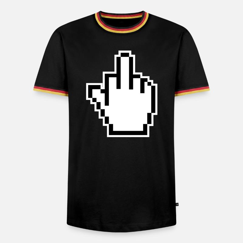 Mittelfinger Cursor Middlefinger - Männer Kontrast-T-Shirt - Schwarz/Dreifarbig