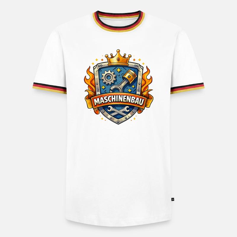 Mechanical Engineering King's Crown Shield - Men's Ringer Shirt - white/tricolour