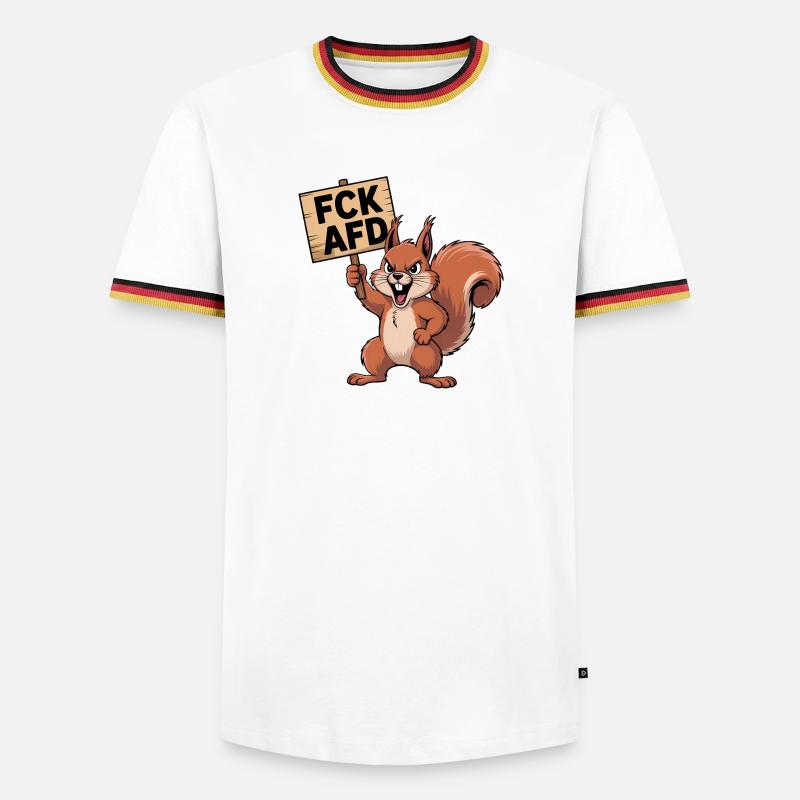 FCK AFD - Antifa Eichhörnchen Tee - Männer Kontrast-T-Shirt - Weiß/Dreifarbig
