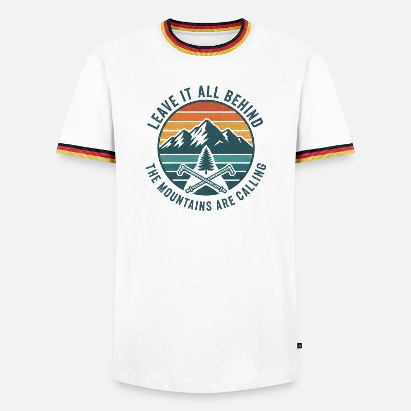 Mountains Are Calling Patch - Men's Ringer Shirt - white/tricolour
