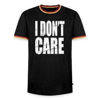 Don't Care Grunge Lettering - Men's Ringer Shirt - black/tricolour - Front - AI Model Male 178 light (178cm) & AI Model Male 185 light (185cm)