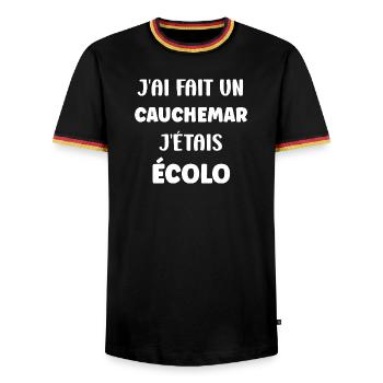 J’ai Fait Mon Cauchemar Écolo - T-shirt contrasté Homme - noir/tricolore - Devant - AI Model Male 178 light (178cm) & AI Model Male 185 light (185cm)