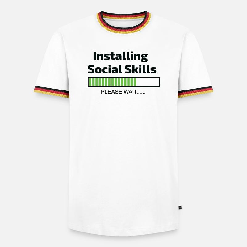 computer installing social skills programmer - Men's Ringer Shirt - white/tricolour