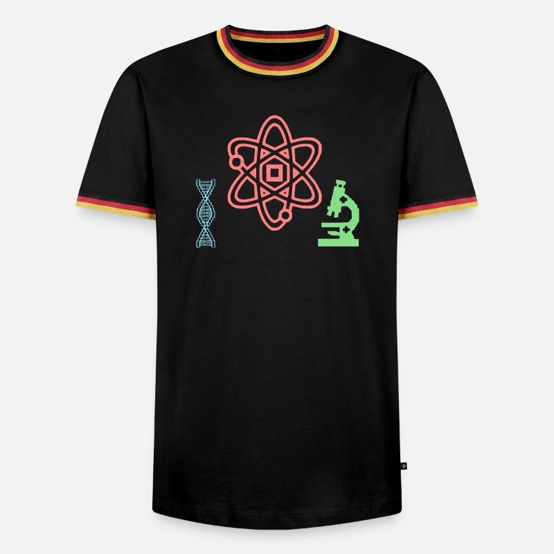 Science Set Atom DNA - Men's Ringer Shirt - black/tricolour