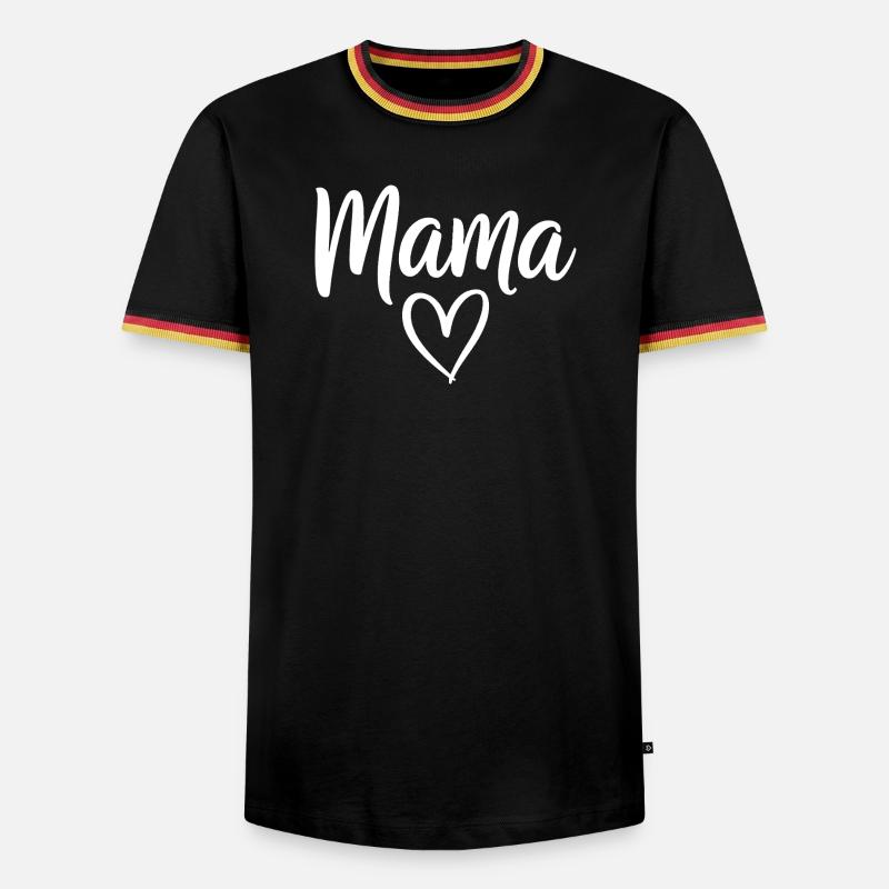 Mama Heart Script Logo - Men's Ringer Shirt - black/tricolour