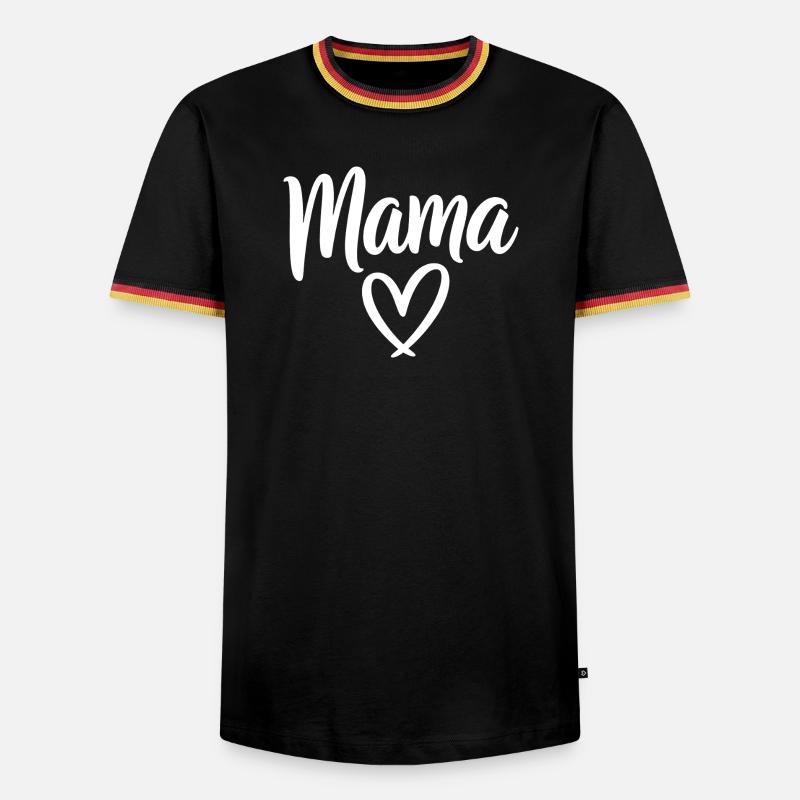 Mama Heart Script Logo - Men's Ringer Shirt - black/tricolour