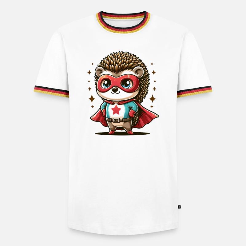 Igelheld Cape - Männer Kontrast-T-Shirt - Weiß/Dreifarbig