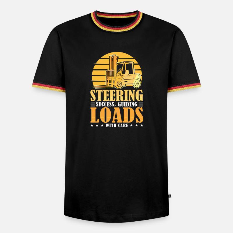 Staplerfahrer Englisch Spruch Stapler - Männer Kontrast-T-Shirt - Schwarz/Dreifarbig